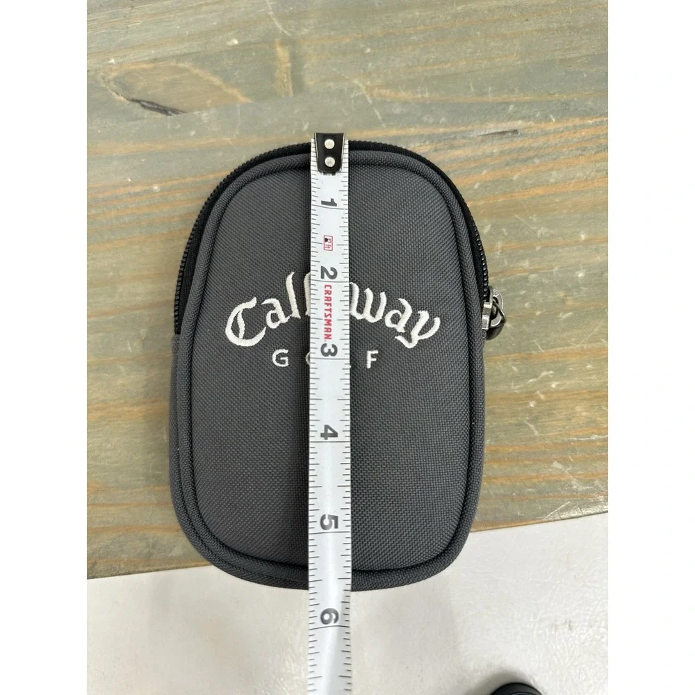 Callaway Golf Range Finder Case Soft Pouch Gray Orange Zippered Logo Excellent